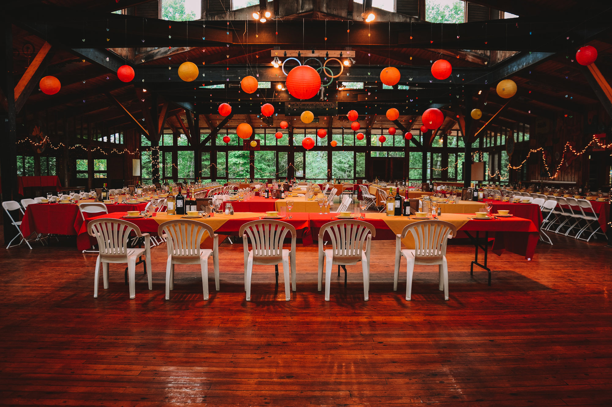 Dining Hall transformed into a magical wedding reception